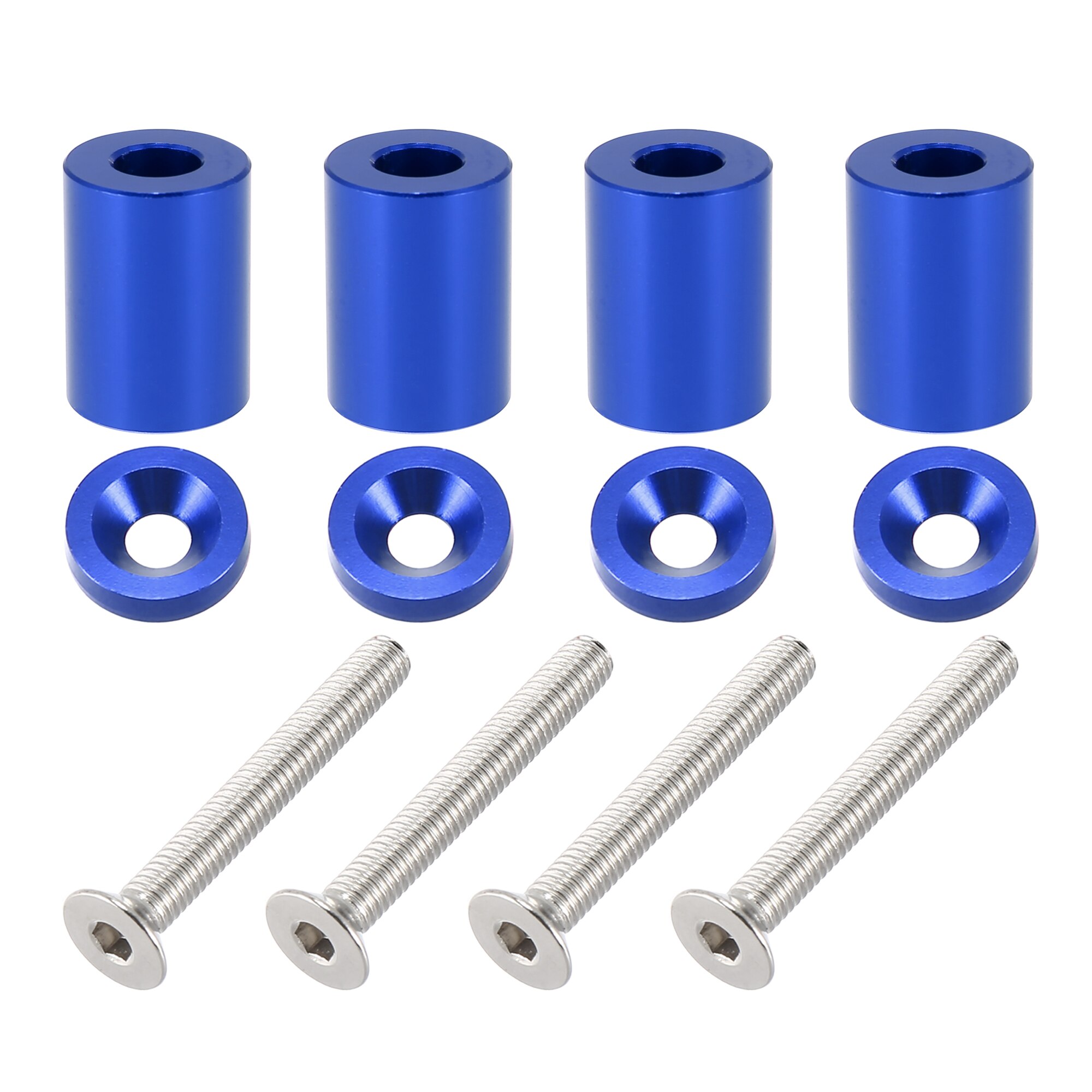 X Autohaux Auto Motor Kap Vent Spacer Riser Aluminium 6Mm 8 Kleuren Motorkap Riser Spacer Vervanging Kits: Blue