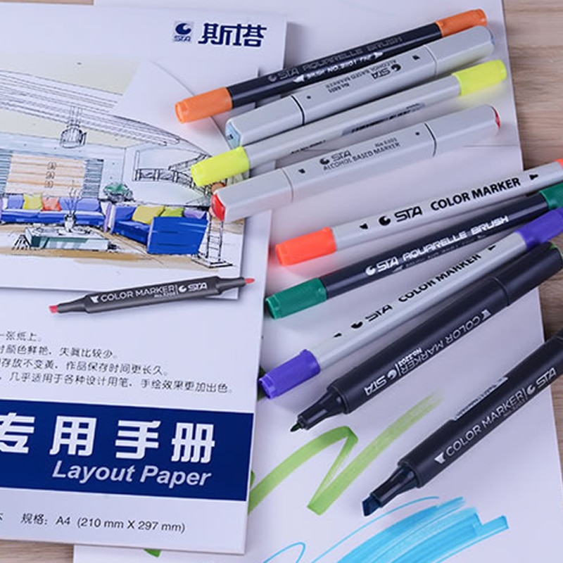 STA Marker Paper Pad Notebook For Markers Drawing Sketchpad For Sketching 30 Sheets A4 #0000
