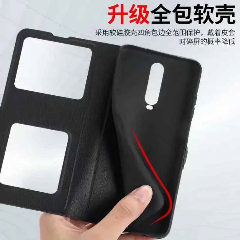 Redmi Note 13 Pro Plus 5G 12 Turbo 14 Luxury Window View PU Leather Case Flip Cover For Xiaomi Redmi Note 13 4G Pro Phone Bags