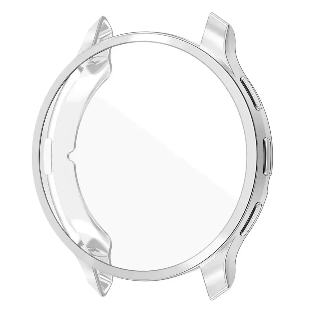 Displayschutzfolie für Garmin Venu 3/3S, weiche TPU-Abdeckung, kratzfest, Rundum-Stoßstange, Smartwatch-Schutzhülle: 18mm / Silber