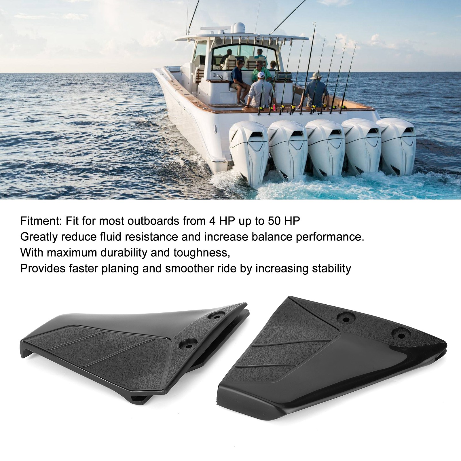 Bootonderdelen Paar Kleine Draagvleugelboot Motor Stabilisator Enigne Componenten Voor 4-50 Pk Buitenboordmotor Met Moer Draagvleugelboot Stabilisator