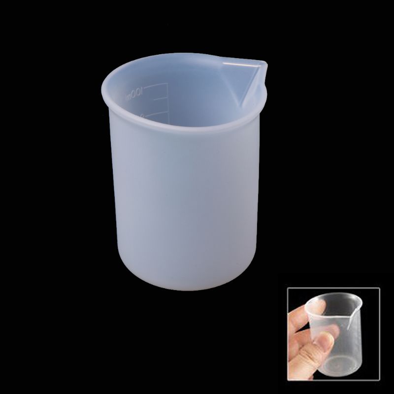 5-Piece Silicone Mixing Cups - 100ml Epoxy Resin Molds with Scale - Non-Stick DIY Craft Tool