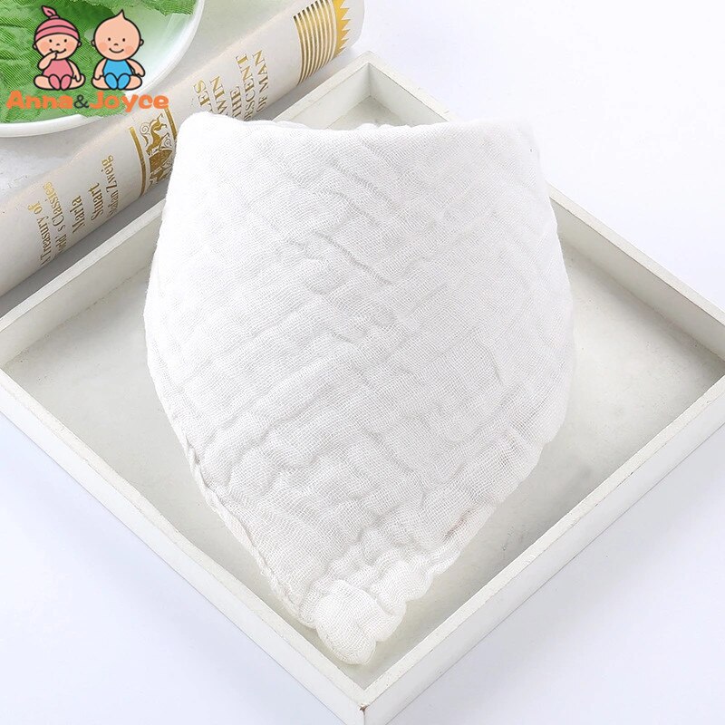 5 Stk/partij Baby Effen Sjaal Baby Katoen Gaas Snap Pasgeboren Gewassen Handdoek Slabbetjes: white