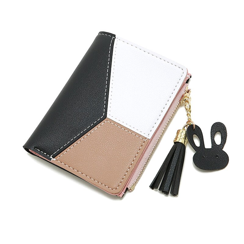 Women's Wallet Short Women Coin Purse Wallets For Woman Card Holder Small Ladies Wallet Female Mini Clutch For Girl: Black