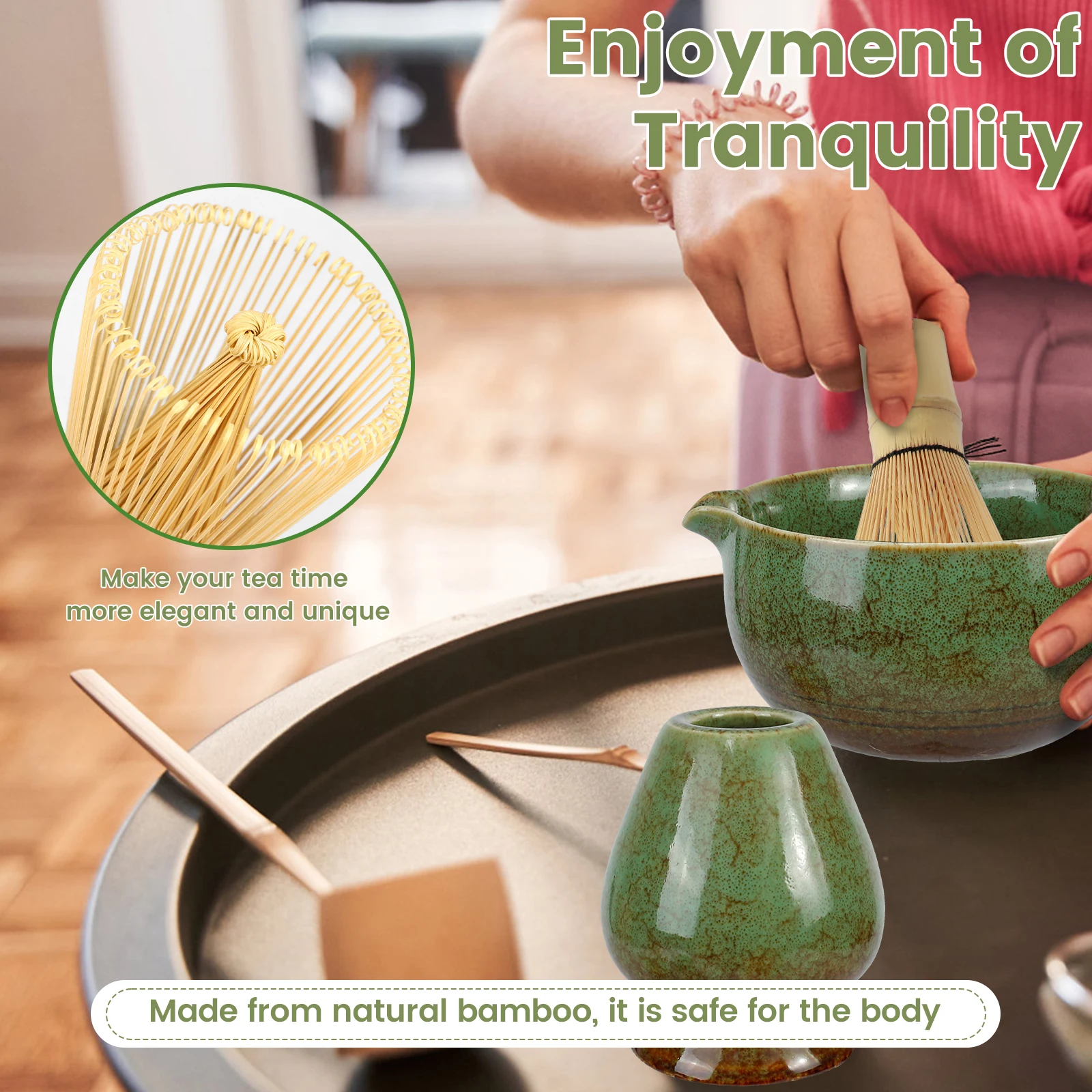 Matcha-garde-set schoon te maken Matcha-theeservies Veelzijdige Matcha-garde en komset Stevige Matcha-kit Inclusief Matcha-komset