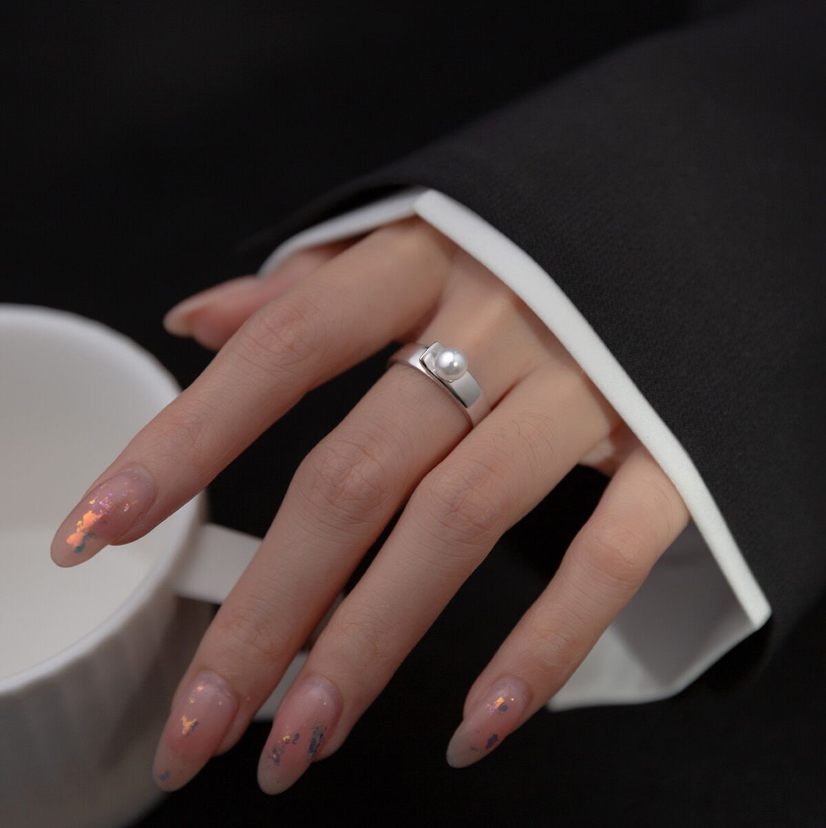 Anelli regolabili con perle in argento sterling 925 di moda per le donne Accessori di gioielli di design di lusso GaaBou