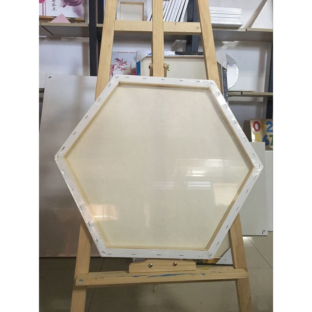 DIY Cotton Oil Painting Canvas Wood Frame Mini Stretched Blank Handmade DIY Paint Canvas Hexagon Home Wall Picture Decors