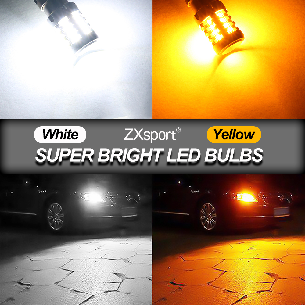 2Pcs No Hyper Flash Led Lights P21W Car Tuning Canbus Signal Lamp 1156 BA15S PY21W BAU15S T20 7440 WY21W Amber Yellow 12V 24V