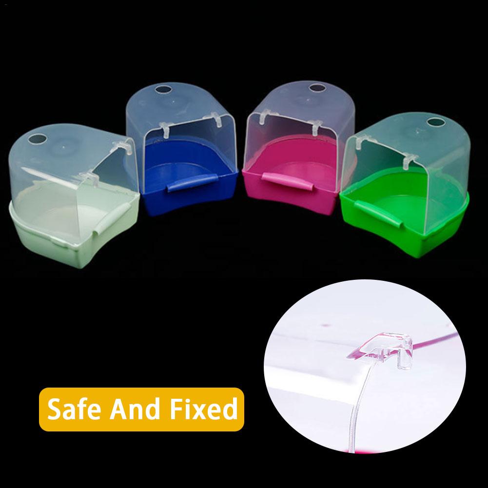 1pc plast fåglar vattenbadkar badkar papegoja för parakit lovebird fågel husdjur bur hängande skål parakit fågelbad fåglar tillbehör