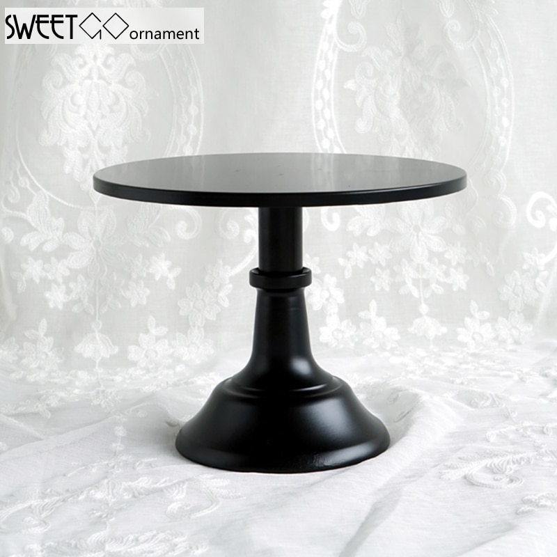 SWEETGO 4"/6"/8" Metal Cake Stand Black Color Cupcake Plate Tools Perfume Tray Candy Bar Accessory for Home Decoration