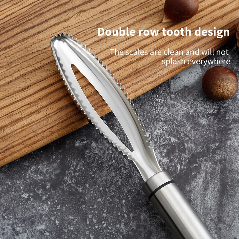 Écailles de poisson propres de cuisine en acier inoxydable, couteau pour gratter les fruits de mer, outils