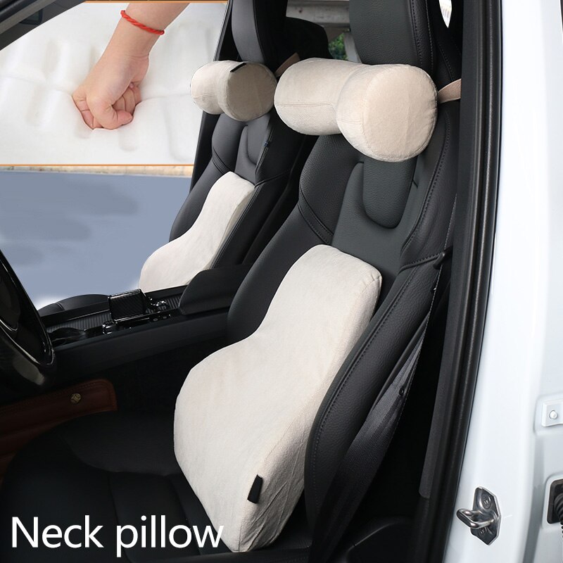 För volvo bil nackkudde bil ländryggen miljöskydd läder+utrymme minne skum bilbarnstolskydd kudde nackstöd