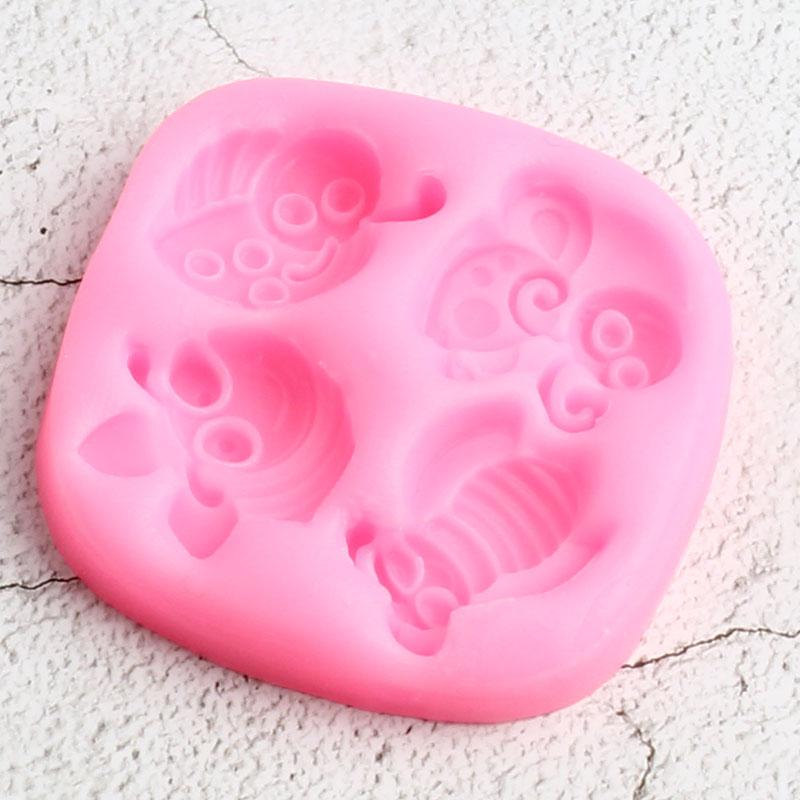 3D Insect Bugs Bee Silicone Mold Ladybug Butterfly Fondant Molds DIY Cake Decorating Tools Candy Clay Chocolate Gumpaste Moulds