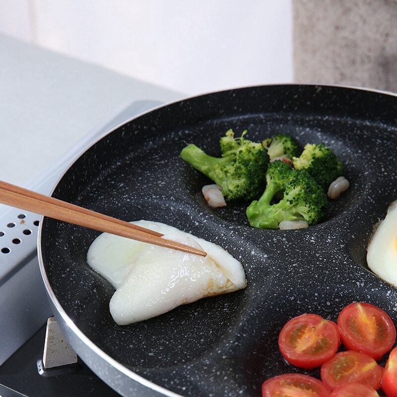 Herz-geformt nicht-Stock Bratpfanne vier-See Für Eier Schinken Pfanne Kuchen Hersteller Keine Öl-rauch Frühstück Grill Pfanne Kochen Topf Multifunkti
