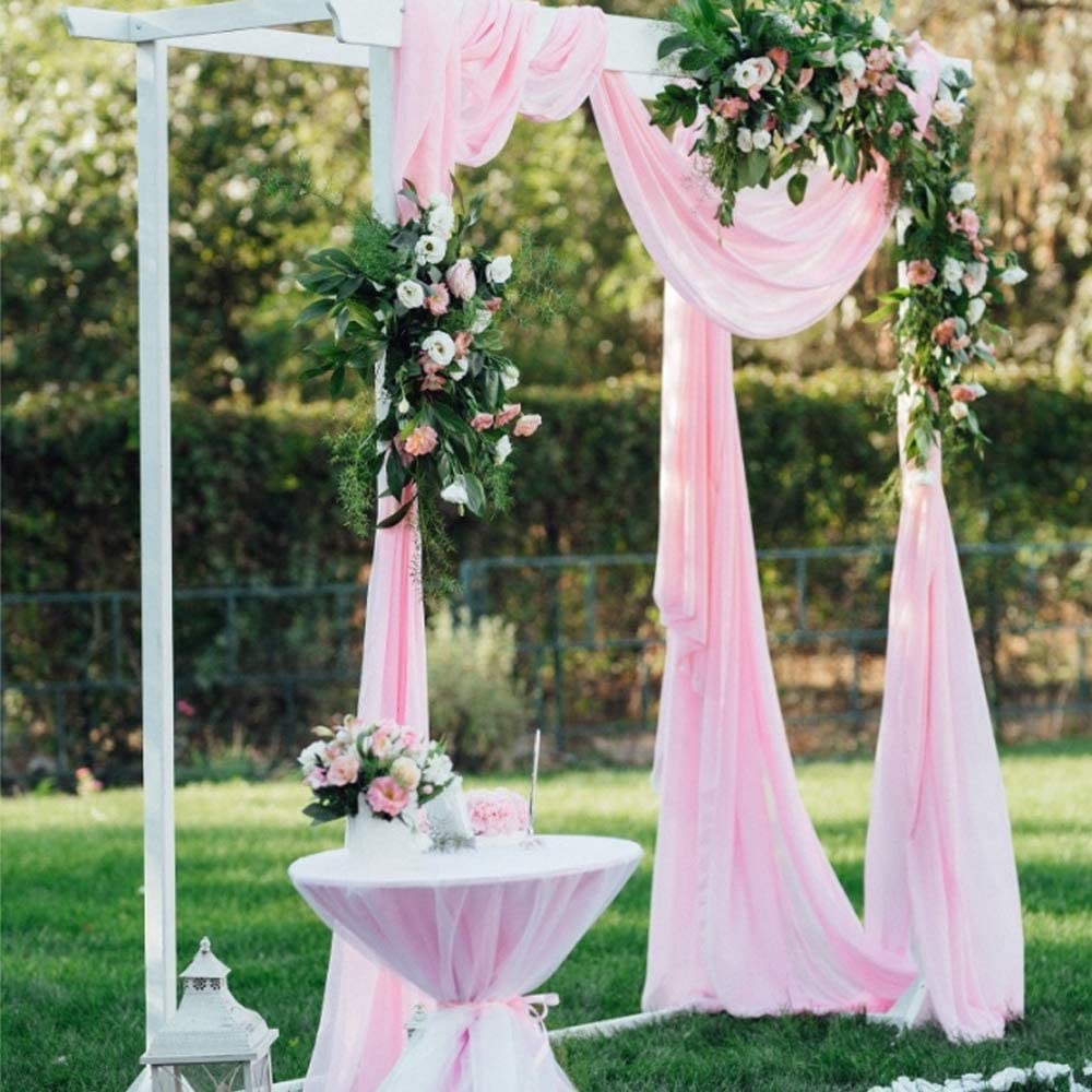 Bruiloft Boog Drapping Stof 27.5Inch X 236Inch Chiffon Stof Gordijn Gordijnen Ceremonie Receptie Swag