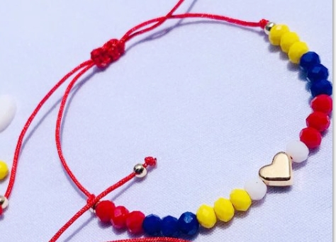 handmade Venezuela beaded bracelet, Venezuelan jewelry: Dark Gold