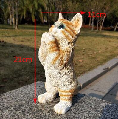 Statue de chat en résine, décoration de jardin, Figurines de Villa, balcon, Sculpture d&#39;extérieur, artisanat: style1