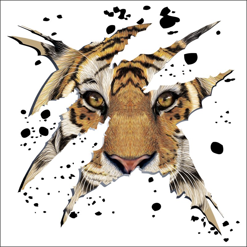 3d mægtige tigerhoved wallsticker soveværelse stue diy wall art decals baggrundsklistermærker boligindretning tapet