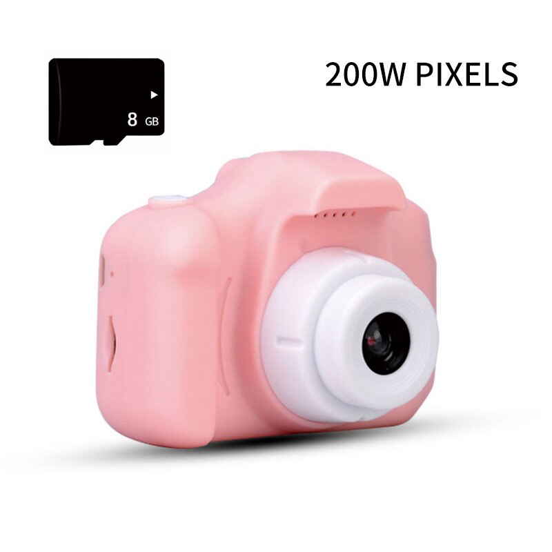 Mini Karikatur Digital Kamera 2,0 Zoll HD Bildschirm Wiederaufladbare Nette Kamera Spielzeug draussen Fotografie Requisiten Für freundlicher freundlicher: 200W Rosa Nocken