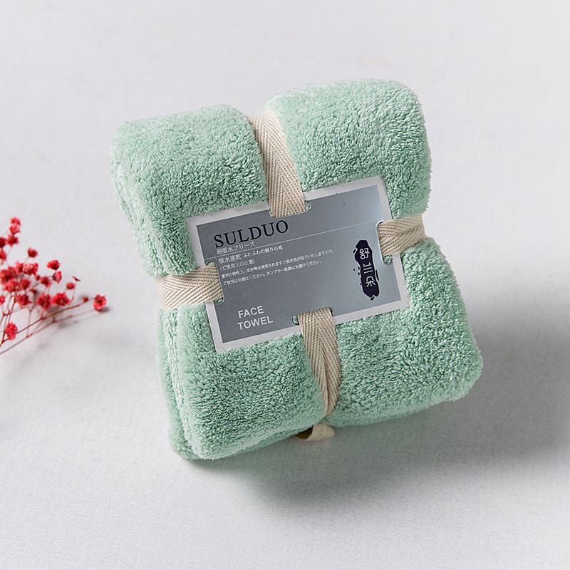36x80cm Luxury Coral Velvet Towel Super Soft Quick-drying Towels Absorbent Microfiber Comfort Home Bath Face Towel Washrag: Light Green