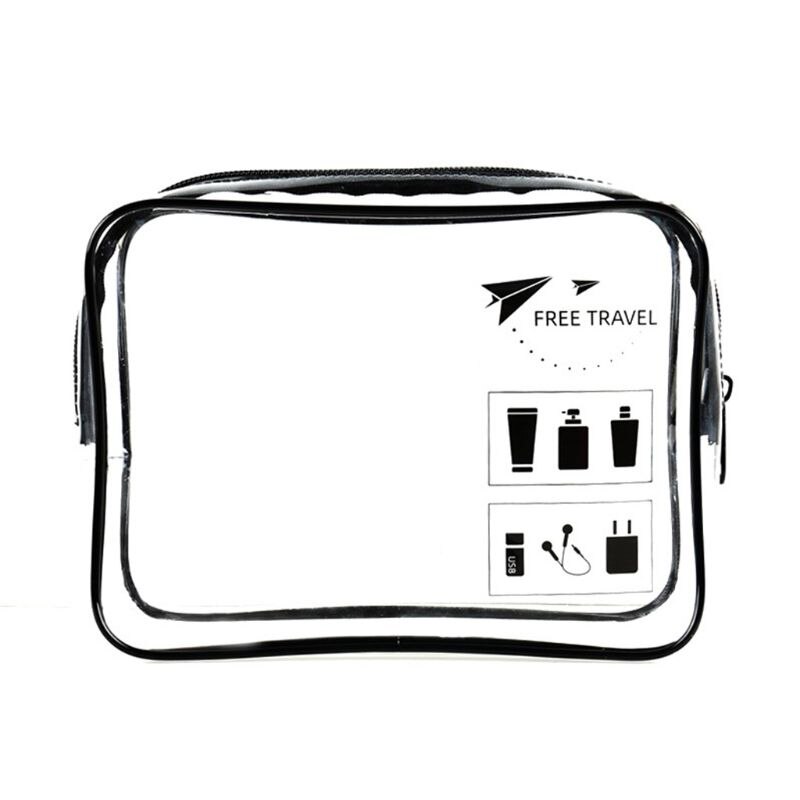 Bolsa de viaje transparente para cosméticos, bolsa para estuche de maquillaje, neceser, neceser, organizador, bolsa de maquillaje: Black