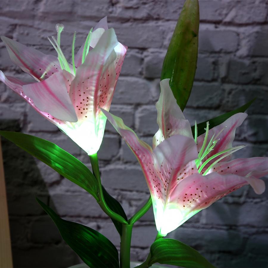 Solar Led Kunstmatige Lelie Lamp Simulatie Bonsai Decor Bloem Licht Voor Home Decoratie Kunstmatige Bloem Licht