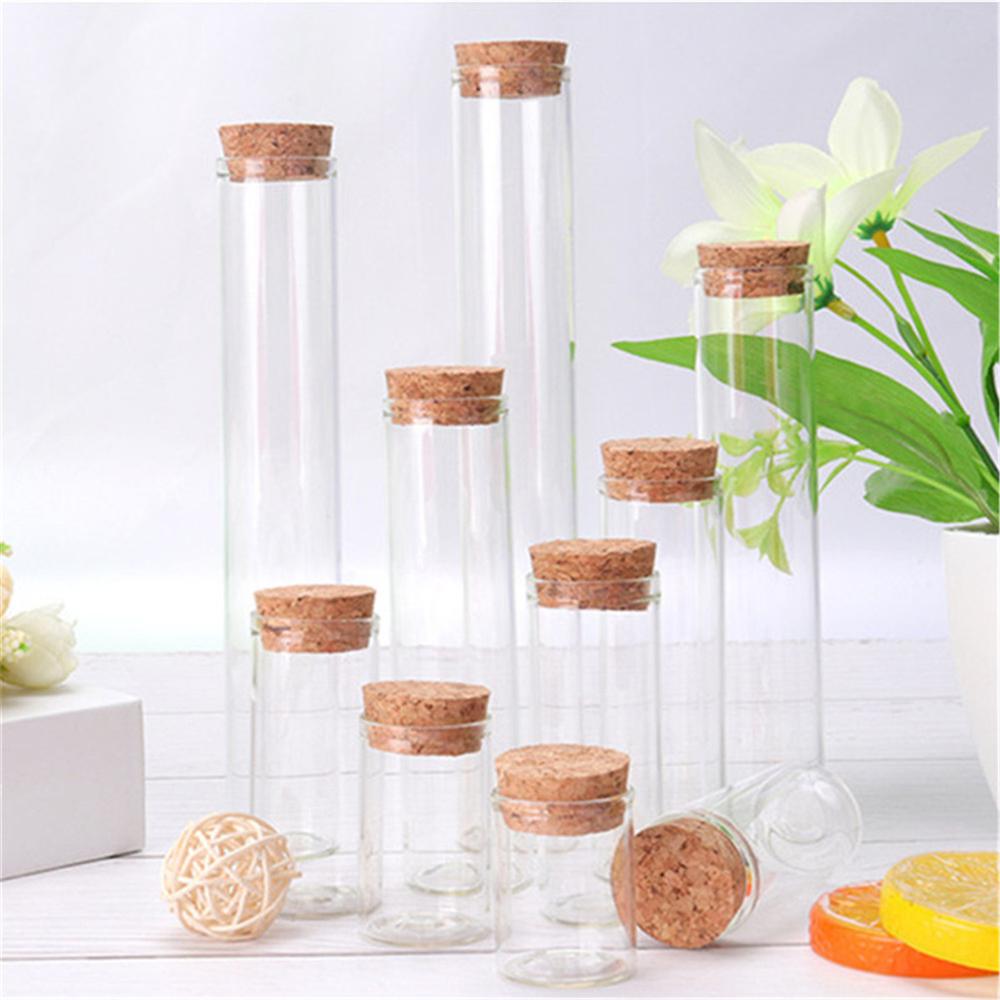 24pcs/Lot Cork In Vitro Glass Bottles Thick Borosilicate Heat-resistant Wishing Bottle Glass Jars Storage Souvenir Container