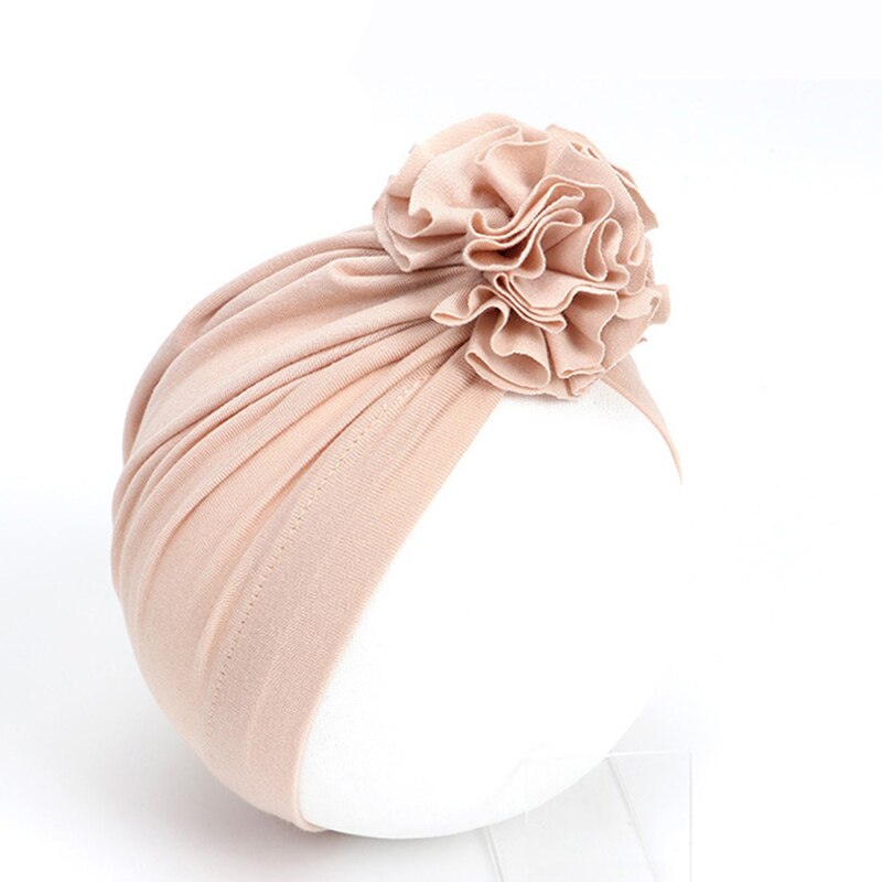 16 farver baby pandebånd turban blomster piges hår tilbehør til børn blød turban hårbånd pandebånd børn hovedbeklædning: Beige