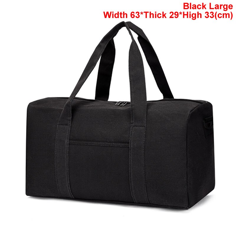 Gnwxy Grote Capaciteit Canvas Reistas Grote Hand Tassen Mannen Multifunctionele Waterdichte Draagbare Weekend Bag: Black Large