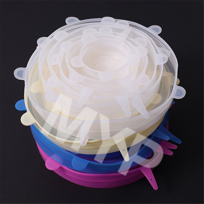 BPa Free Silicone Stretch Lid for Different Sizes and Shapes Of Container Freezer Microwave 12 PCs