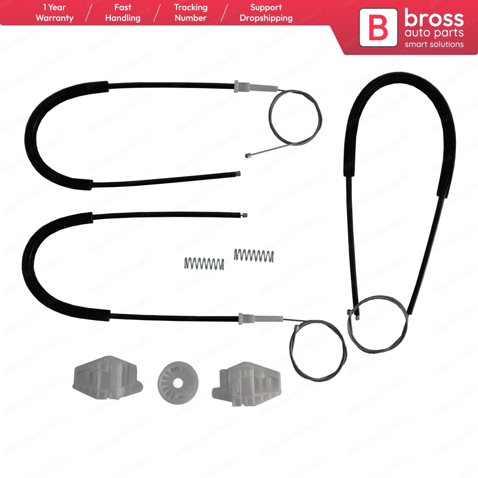 Bross Auto Parts BWR1030 Electrical Power Window Regulator Repair Kit Front Left Door for Citroen Xsara Picasso 2005