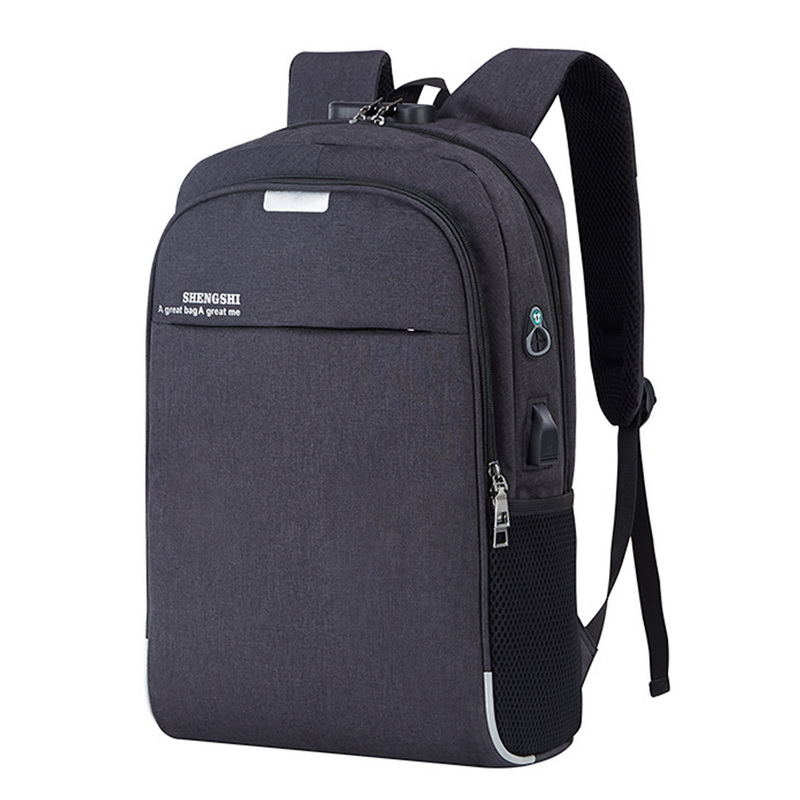 Scione Anti-theft Bag Men Laptop Rucksack Travel Backpack Men Large Capacity Business USB College Student School Shoulder Bag: Black