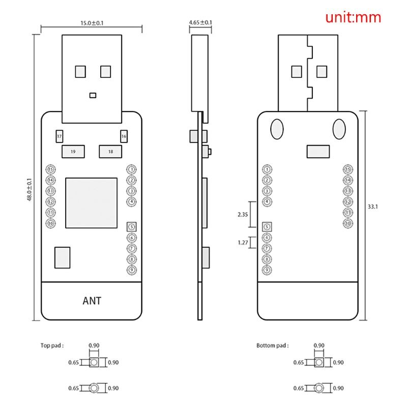 CC2531 2.4GHz ZigBee Module USB Dongle Analyzer USB Port RF Transmitter Receiver