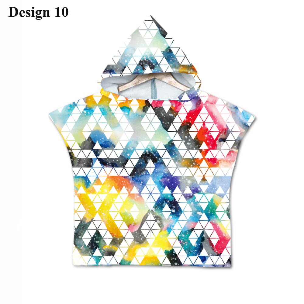 Novelty Boho Bohemian Mandala Bloem Geometrische Diamanten Baby Kids Hooded Zwembad Bad Strand Poncho Handdoek Cape: Design 10