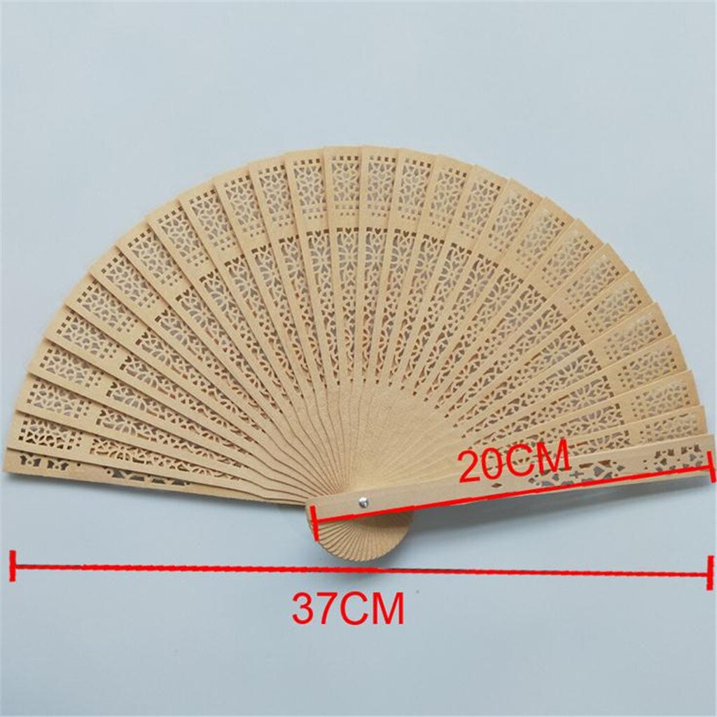 Vouwen Fans Sandelhout Hollow Dans Bruiloft Houten Hand Fans Schilderen Papier Vouwen Hand Held Bloem Fan Abanico