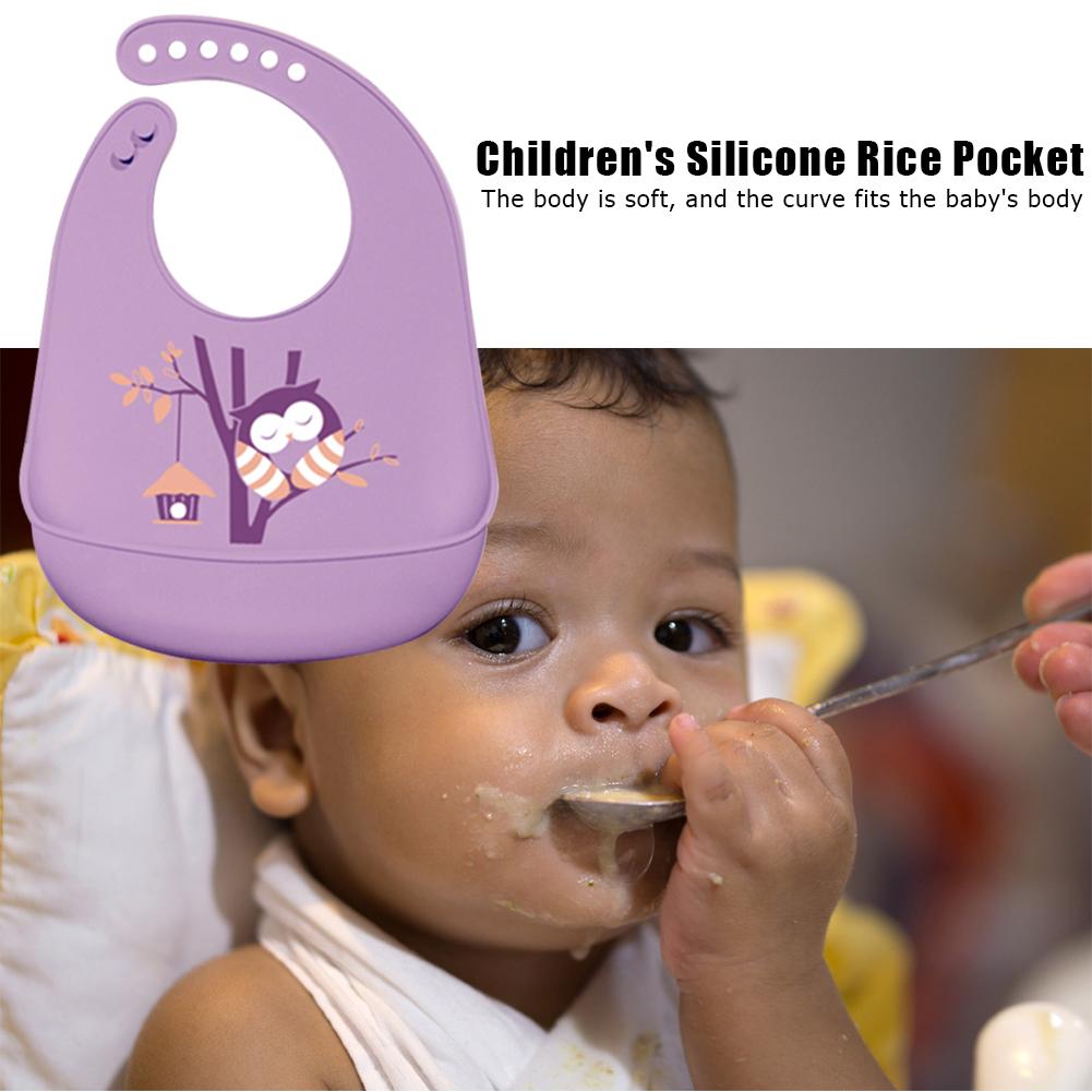 Baberos impermeables estéreo para bebé, Bandana de Saliva plegable de silicona con dibujos de animales, delantal de alimentación para niños, accesorios ajustables