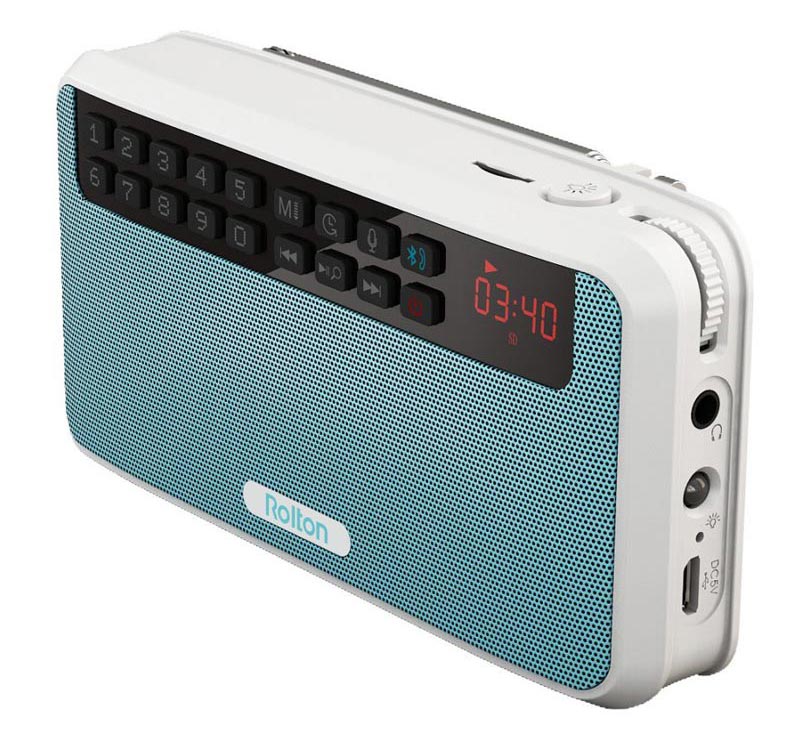 Rolton  e500 bærbare bluetooth-højttalere bas dual track højttaler sport og stereo fm radio tf kort usb  mp3 søjle og lommelygte: Blå