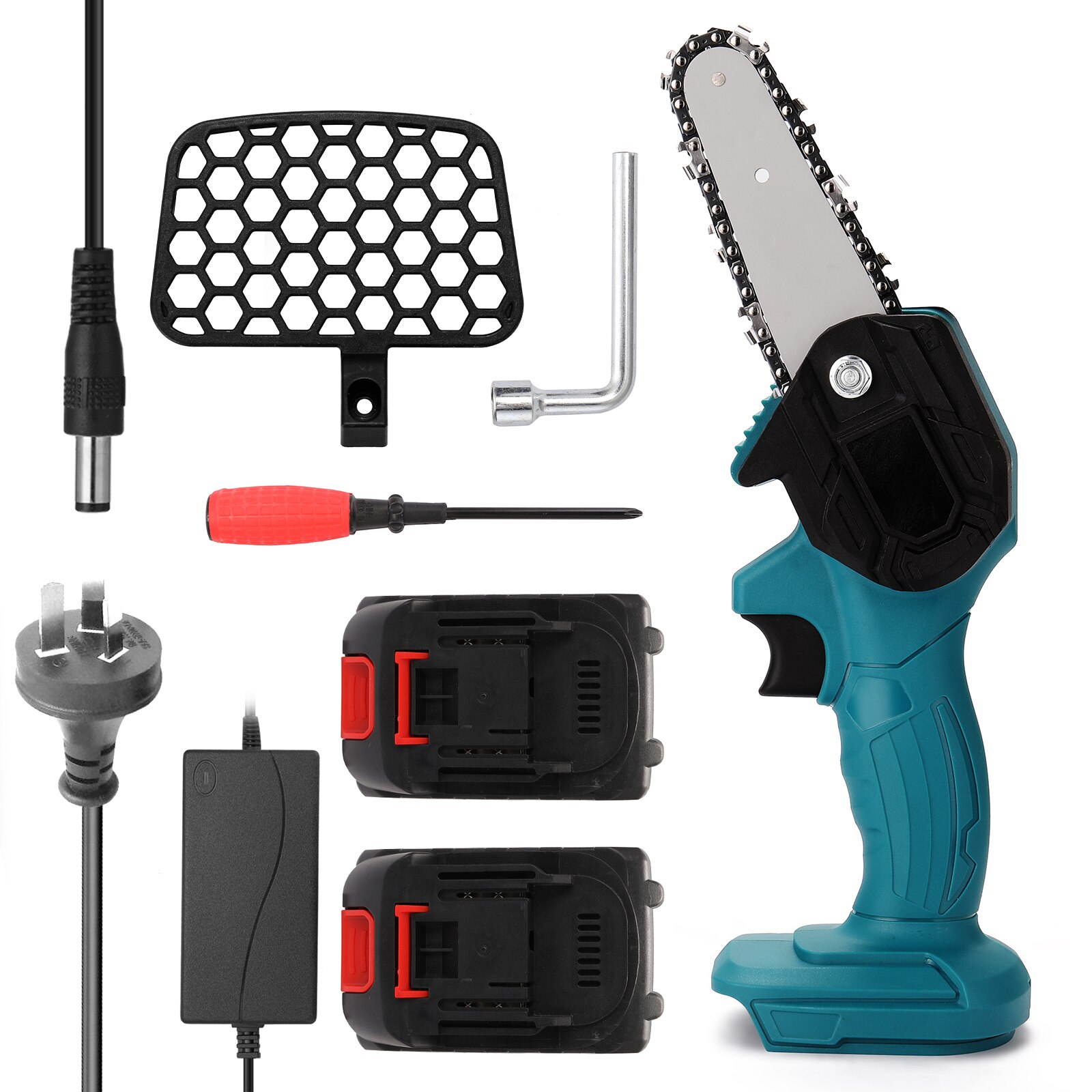 21v draagbare elektrische snoeizagen, oplaadbare mini-elektrische zagen, houtbewerkingszaag met één hand, geborstelde elektrische kettingzaag