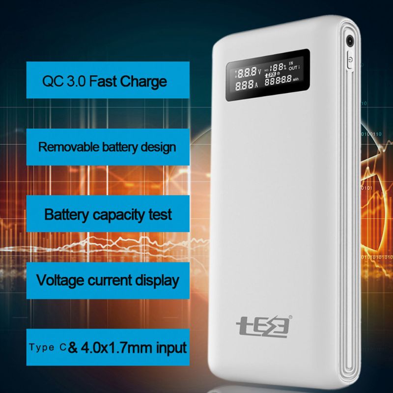 Cargador rápido para teléfono móvil, tableta y PC M2EC con doble USB QC3.0, salida de 6x18650 baterías, caja de soporte de Banco de energía DIY