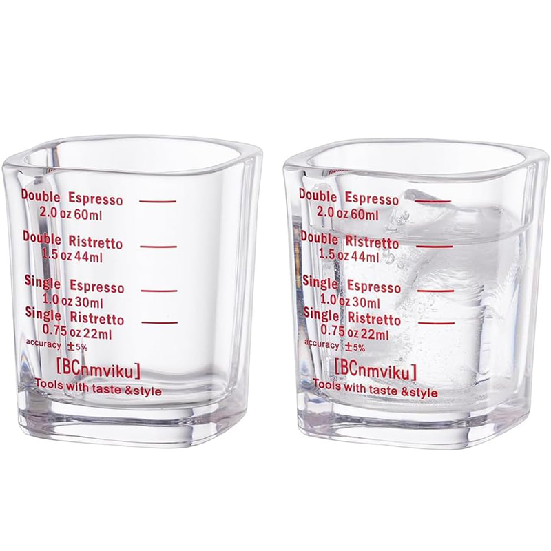 LMETJMA-vasos de chupito de 60ML, taza medidora, vaso de café expreso, vaso pesado líquido, copa de vino, taza cuadrada para Baristas, 2oz JT528: Amarillo claro