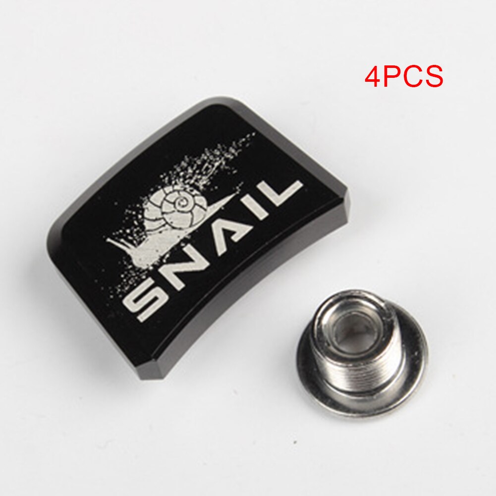 Slak 4 stuks kettingbladbouten mtb racefiets single speed schroeven vierkante aluminium moer crankschroef: Zwart