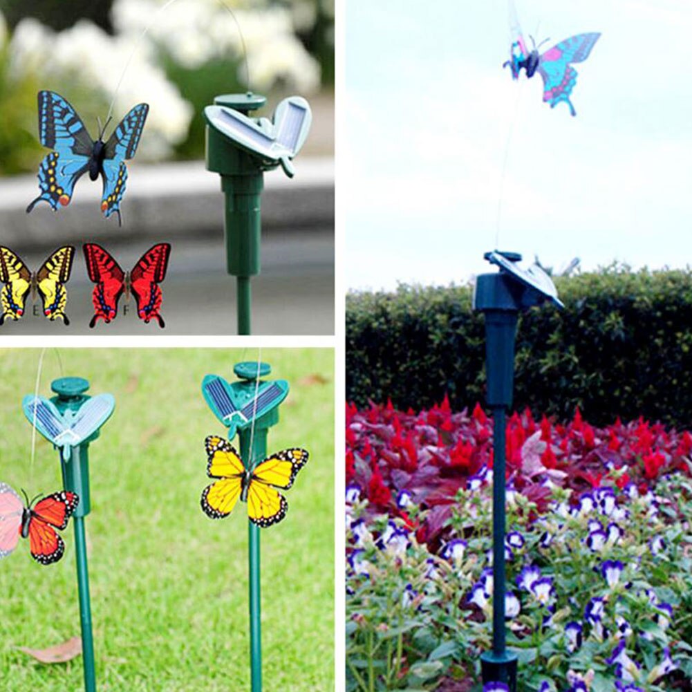 Dansende Vlinder Mooie Gazon Tuin Decoratie Vliegende Plastic Zonne-energie Simulatie Dier Decoratie Leuke
