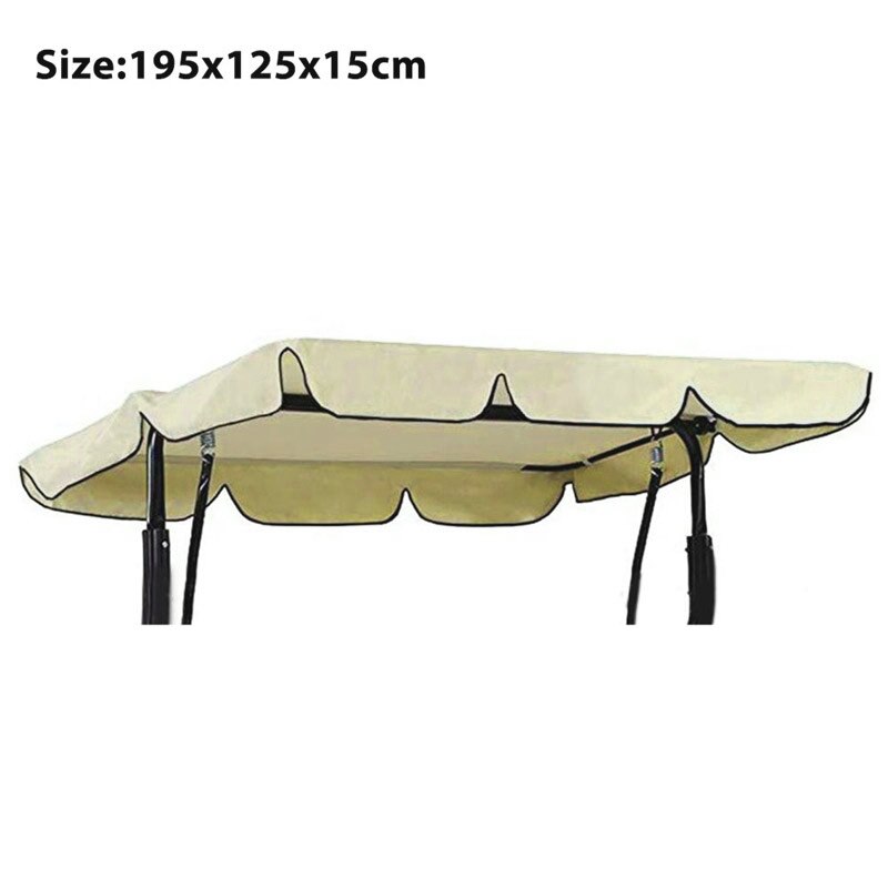 2/3- zits tuinschommelstoel luifelhoes schaduwdoek waterdicht uv-bestendig buiten tuin hangmat tent schommel bovenhoes niet vervaagd: Beige 3- zits