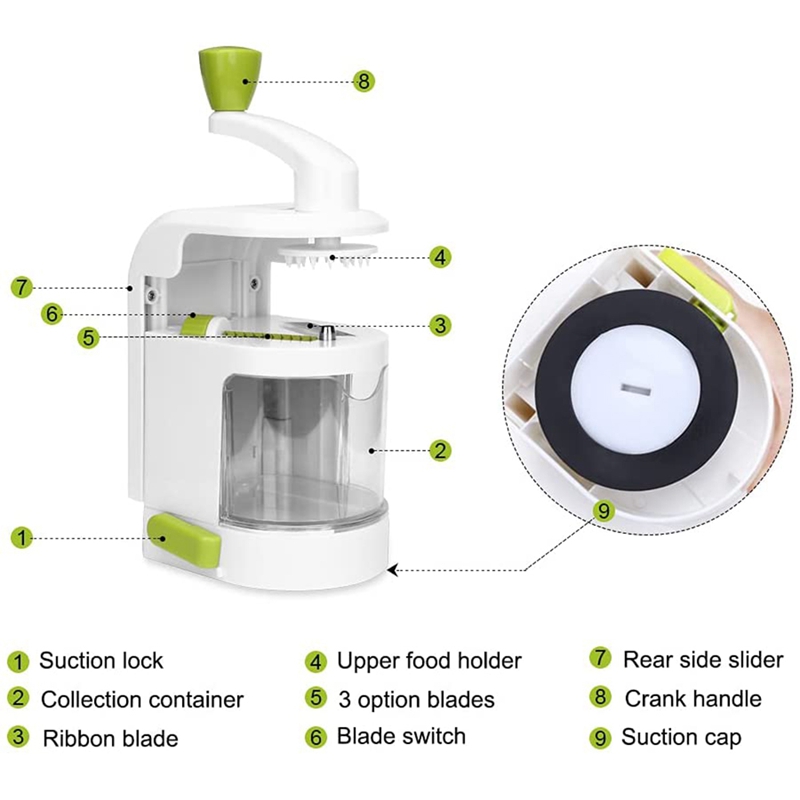 Spirale pour légumes, trancheur de légumes, machine à Spaghetti pour courgettes, machine à nouilles pour courgettes