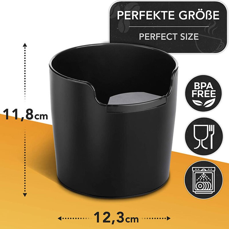 Portable Trash Can Coffee Knock Box Waste Bin Black Coffee Slag Bucket Espresso Dump Bin Black Coffees knock slag barrel