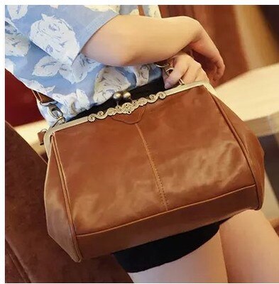 Gesp retro tas dames vrijetijdstas postbode tas enkele schoudertas crossbite kleine tas: Bruin
