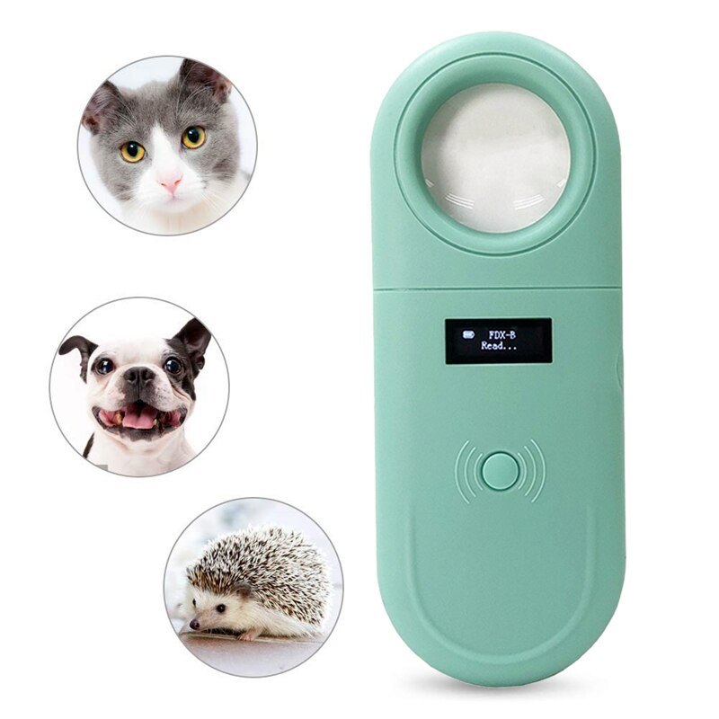 Pet Microchip Scanner Handheld Pet ID Reader Portable RFID Reader with LED and nifier Function for Dog Cat 134.2Khz