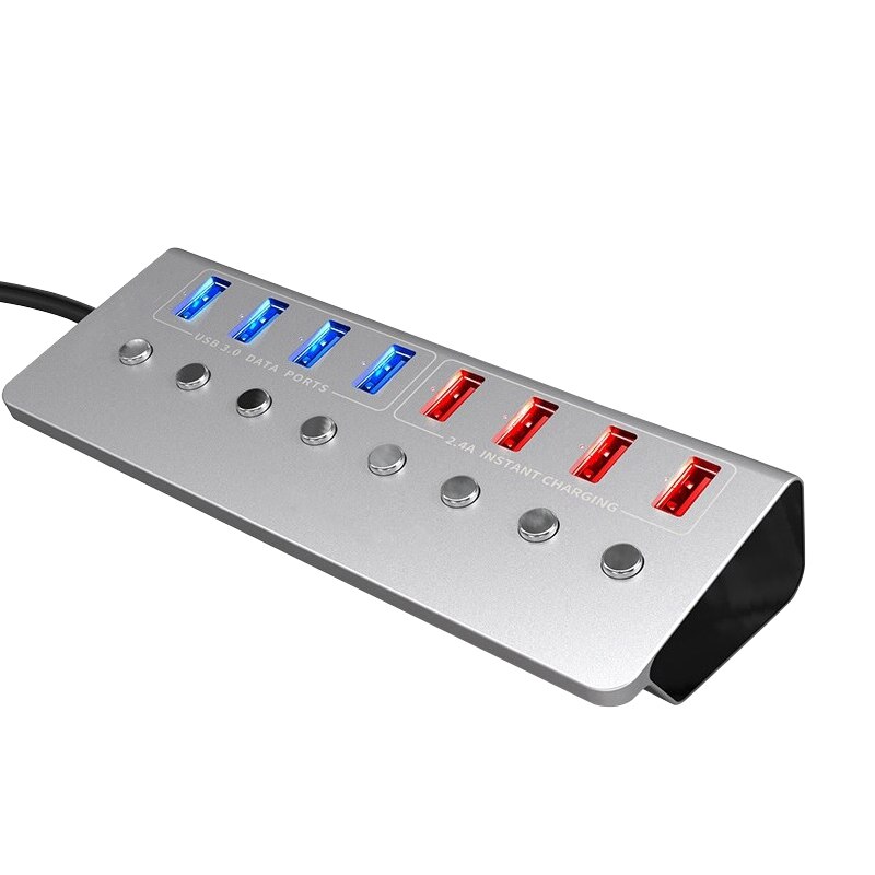 USB 3.0 Hub with Independent Switch Power Supply Port Computer Multi-Interface Four Drag Four Expander: Default Title