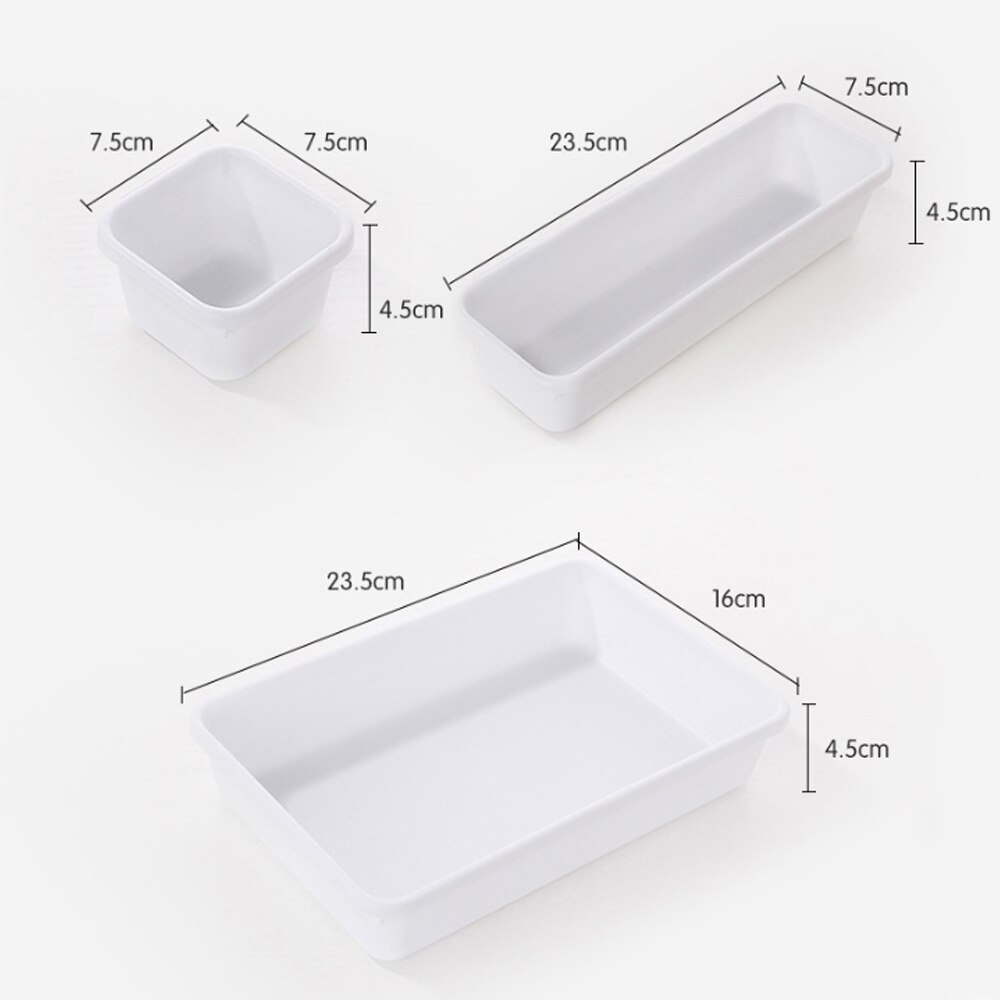 8PCs Divide Drawer Organizer Box Storage Trays Box Office Home Kitchen Bathroom Cupboard Desk Jewelry Makeup Organization