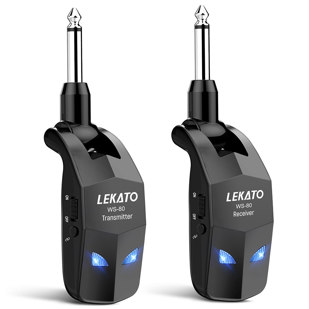 Lekato elektrisk guitar trådløs sender modtager dele tilbehør bassystem musik 2.4 ghz ism trådløst guitarsystem